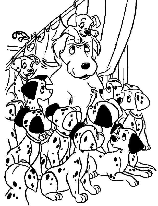 coloriage 101dalmatiens et le gros chien